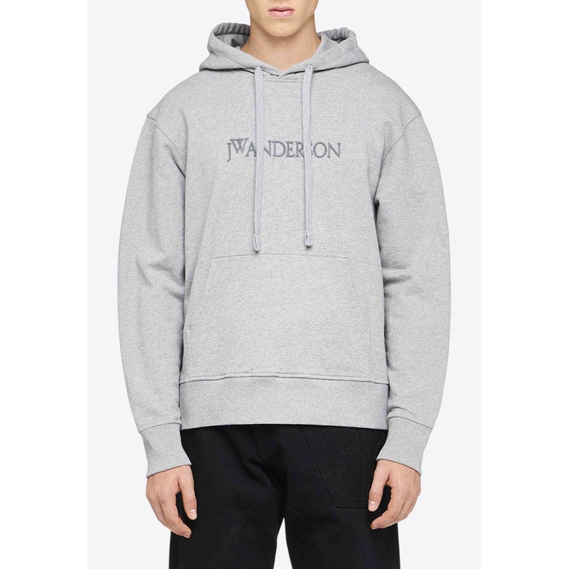 Logo Embroidered Drawstring Hoodie