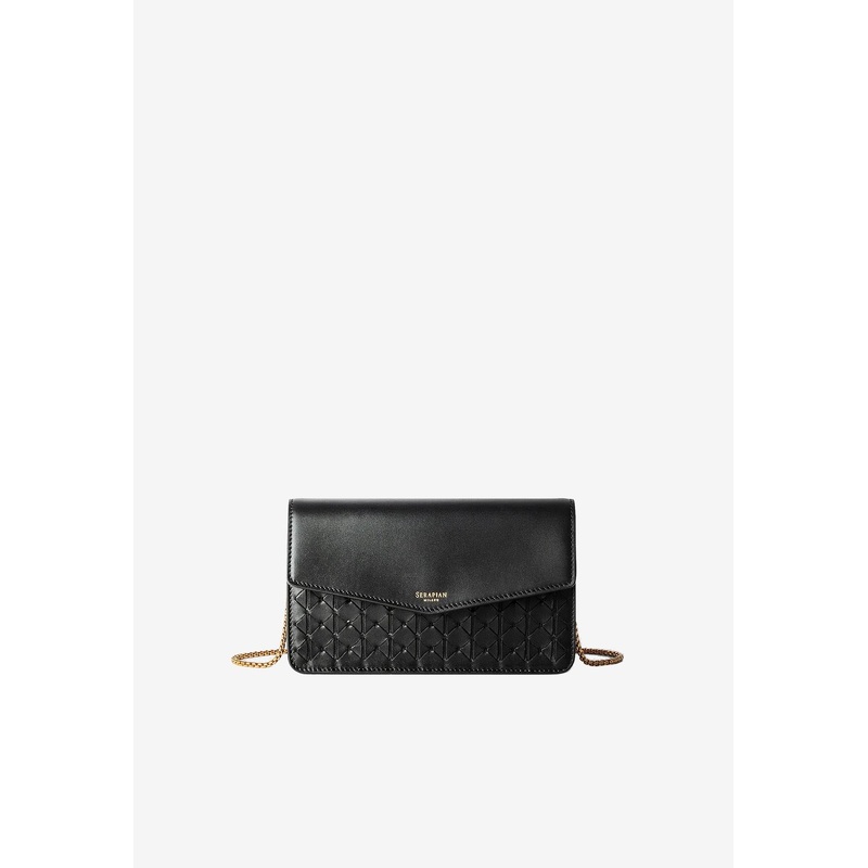 Mosaico Leather Chain Clutch