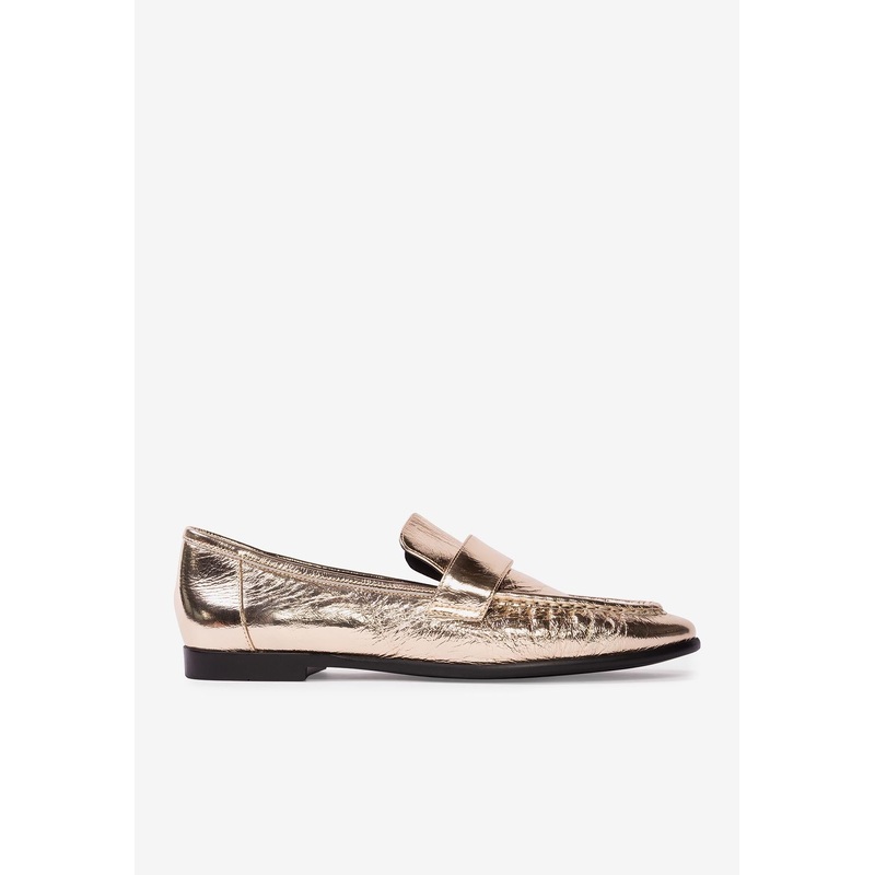 Arrow Crinkled Leather Classic Loafers