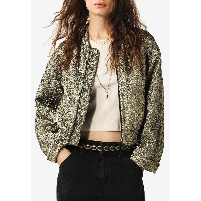 Bary Floral Brocade Bomber Jacket
