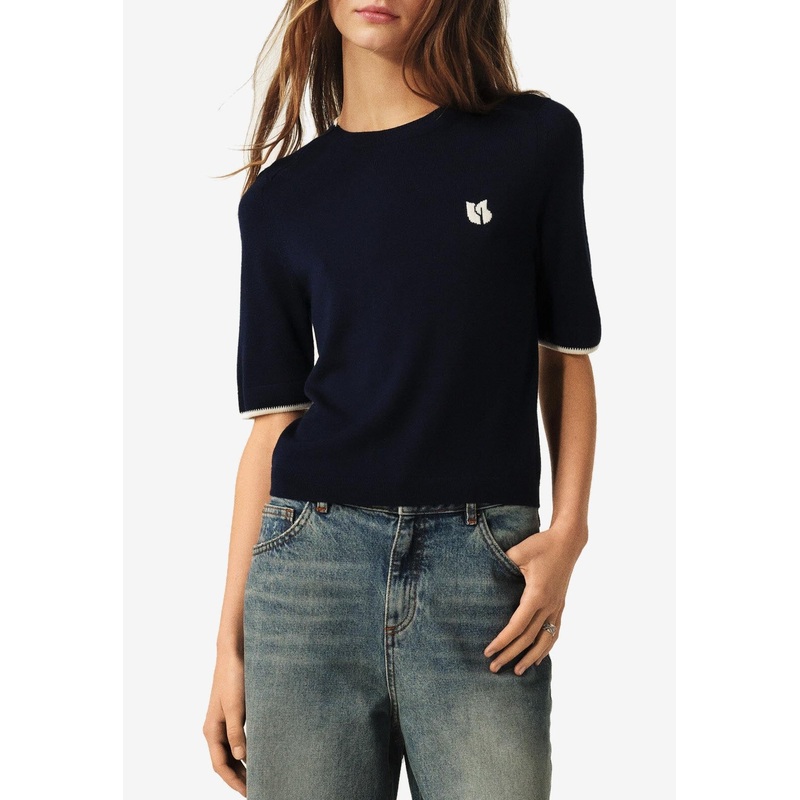 Brendo Embroidered Logo Wool Top