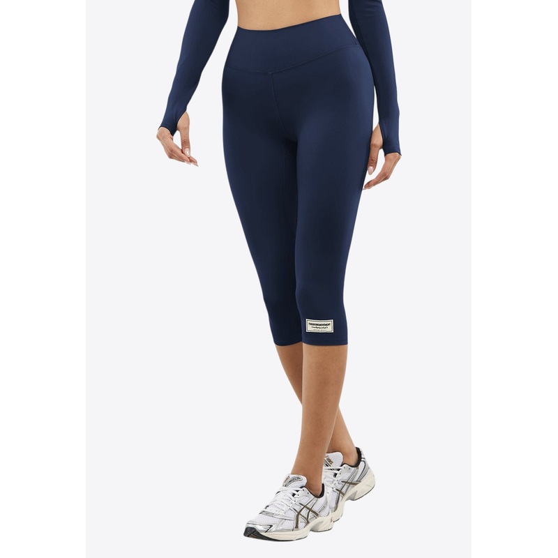 Capri Leggings with Logo Patch