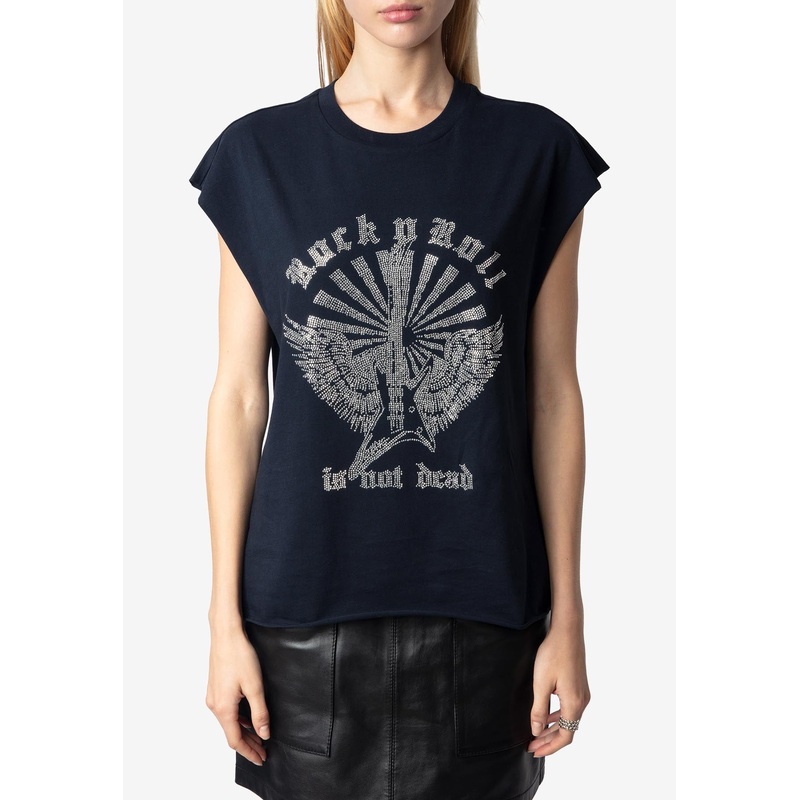 Cloe Rhinestone Embellished Guitar T-shirt