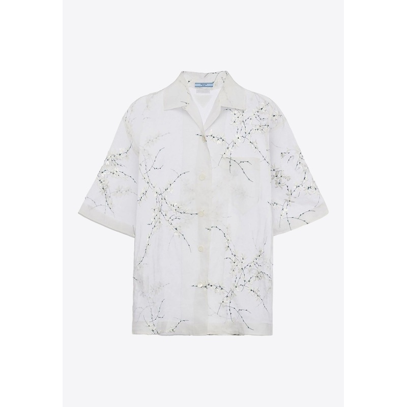 Floral Embroidered Sheer Shirt