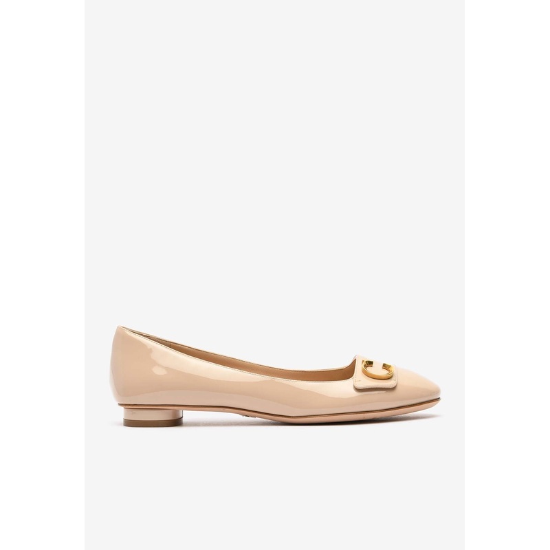 Logo Ballet Flats in Patent Leather