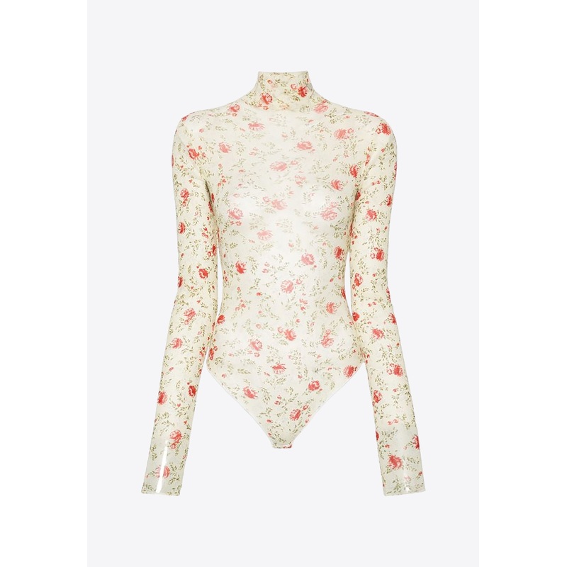 Poppy Print Turtleneck Bodysuit