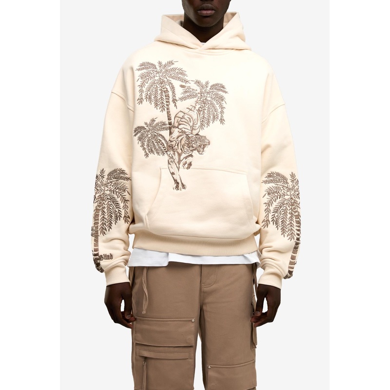 Sandstorm Tiger Embroidered Hooded Sweatshirt