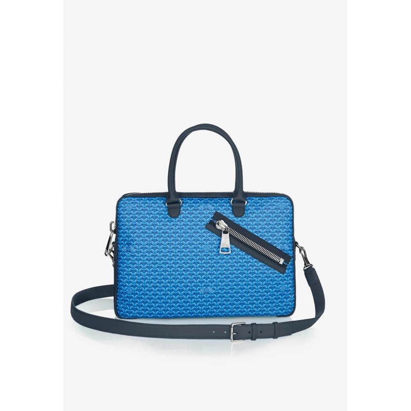 Small Bombay Zip Coated Canvas Briefcase Bag