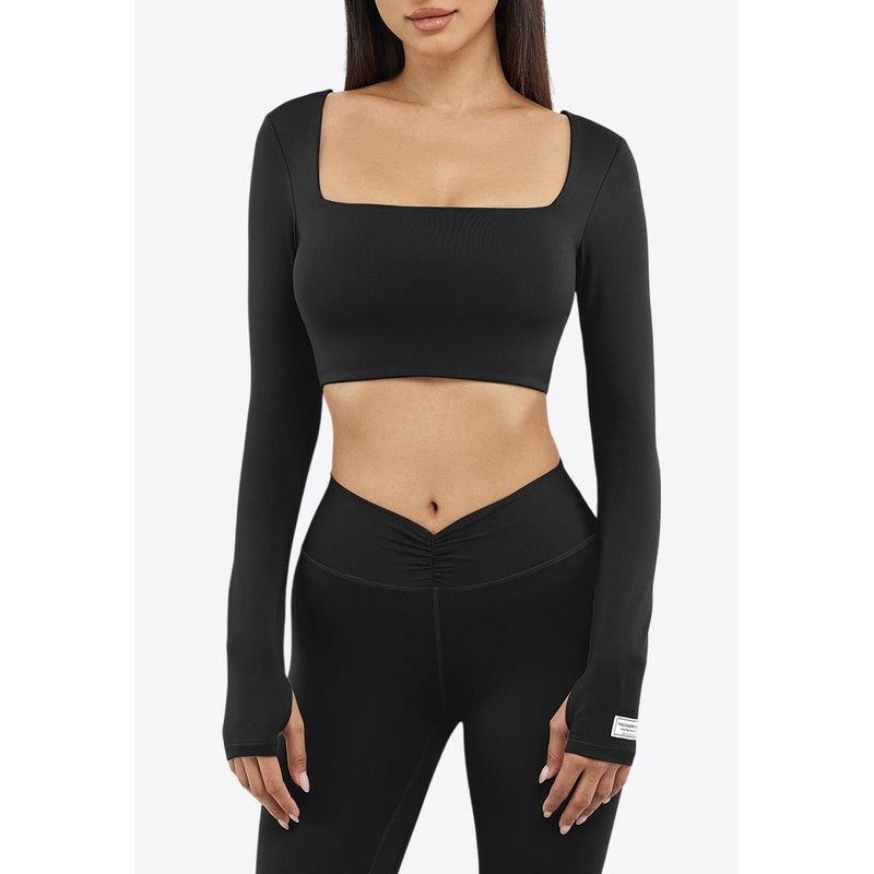 Square-Neck Cropped Top