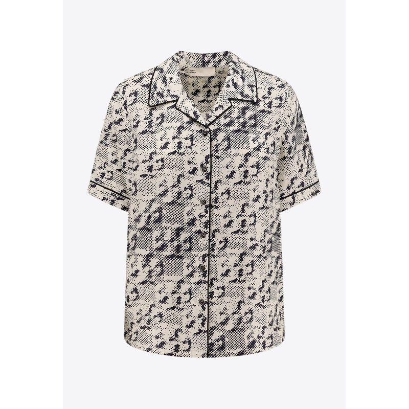 T Monogram Print Short-Sleeved Shirt