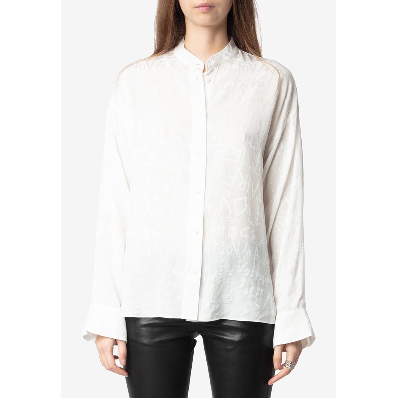 Truett Jacquard Silk Long-Sleeved Shirt