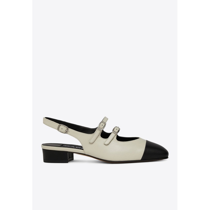 Abricot Mary-Jane Leather Slingback Flats