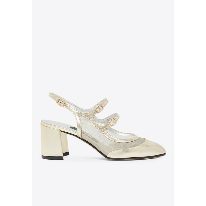 Bananight 60 Mary-Jane Slingback Pumps in Laminated Leather