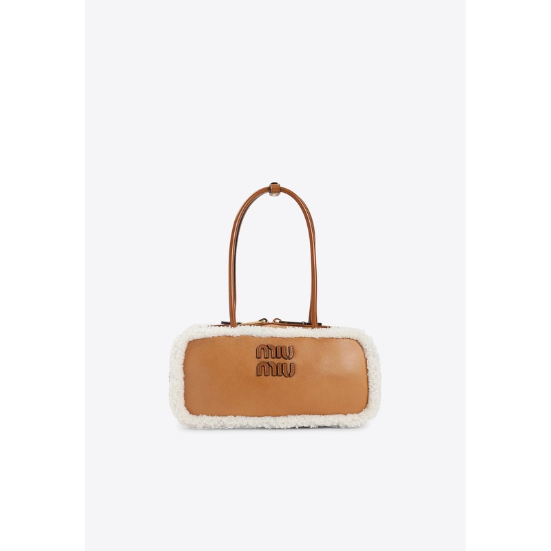 Beau Shearling-Trimmed Shoulder Bag