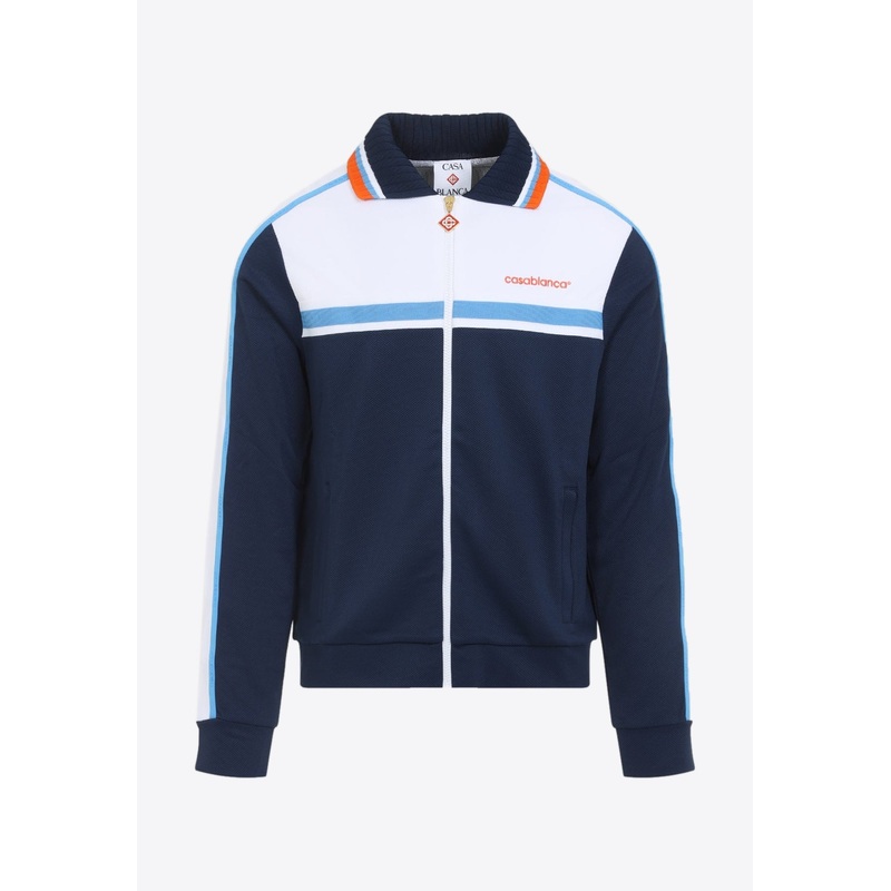 Logo-Embriodered Pique Track Jacket