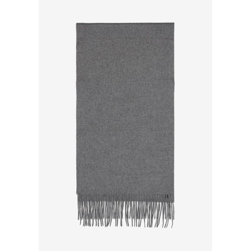Logo-Embroidered Cashmere Scarf