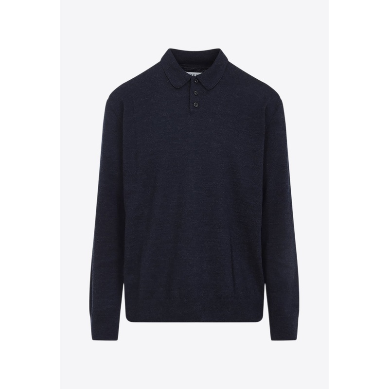 Long-Sleeved Polo T-shirt with Elbow Patch
