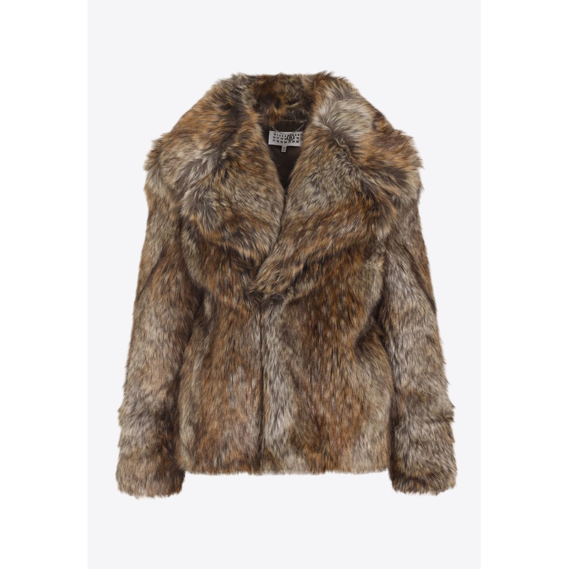 Open-Front Faux Fur Coat