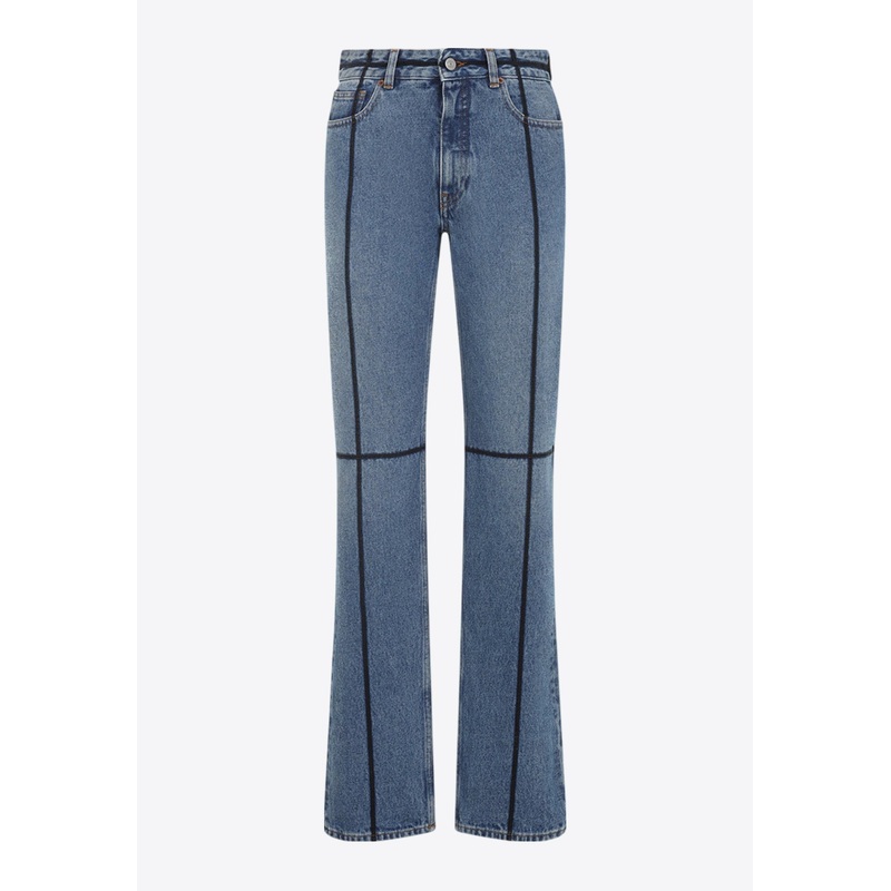 Straight-Leg Jeans with Straps Embellishments