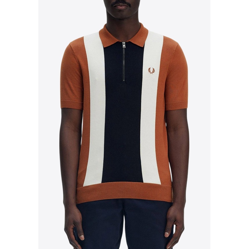 Striped Knit Polo T-shirt