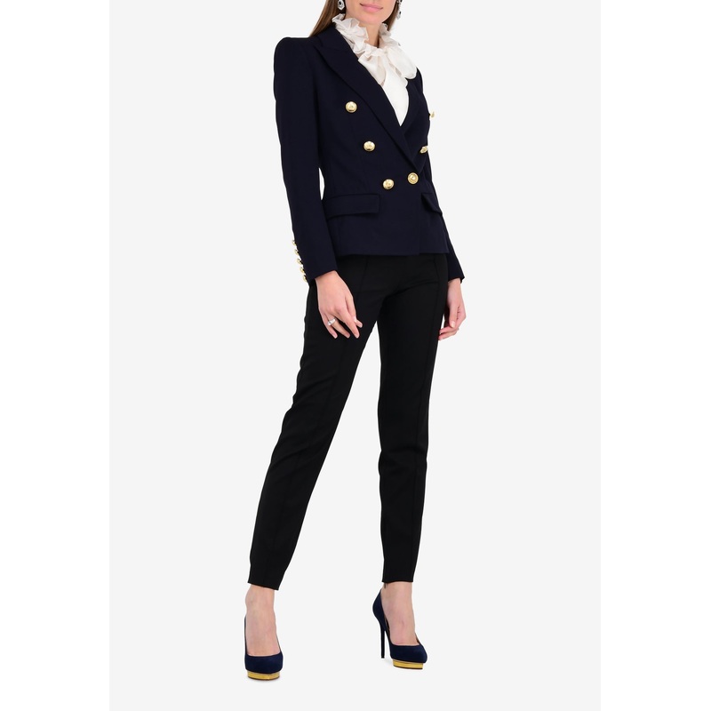 Double-Breasted Wool Blend Blazer