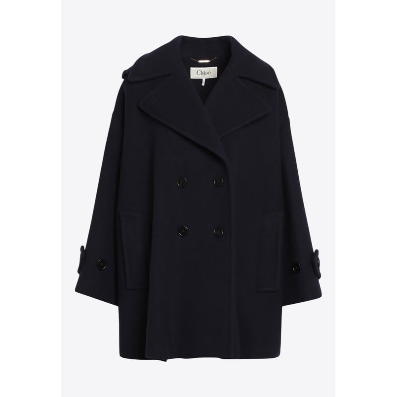 Double-Breasted Wool-Blend Coat