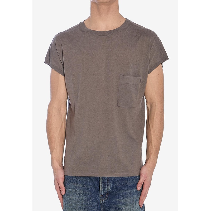 Logo Embroidered Wool T-shirt