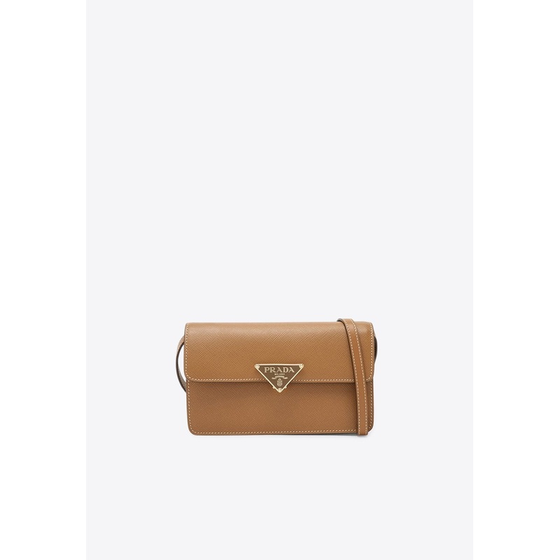 Mini Triangle Logo Leather Shoulder Bag