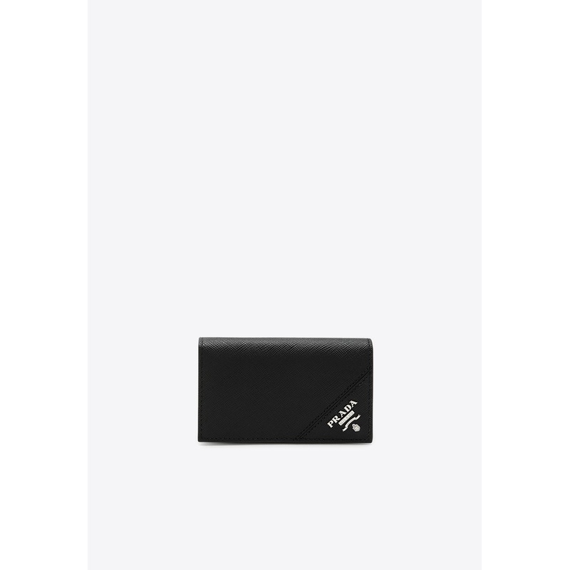 Saffiano Leather Logo Cardholder