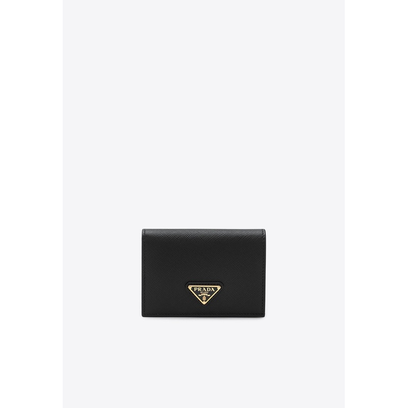 Small Leather Wallet with Triangle Logo