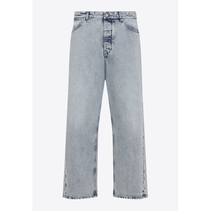 Washed-Out Straight-Leg Jeans