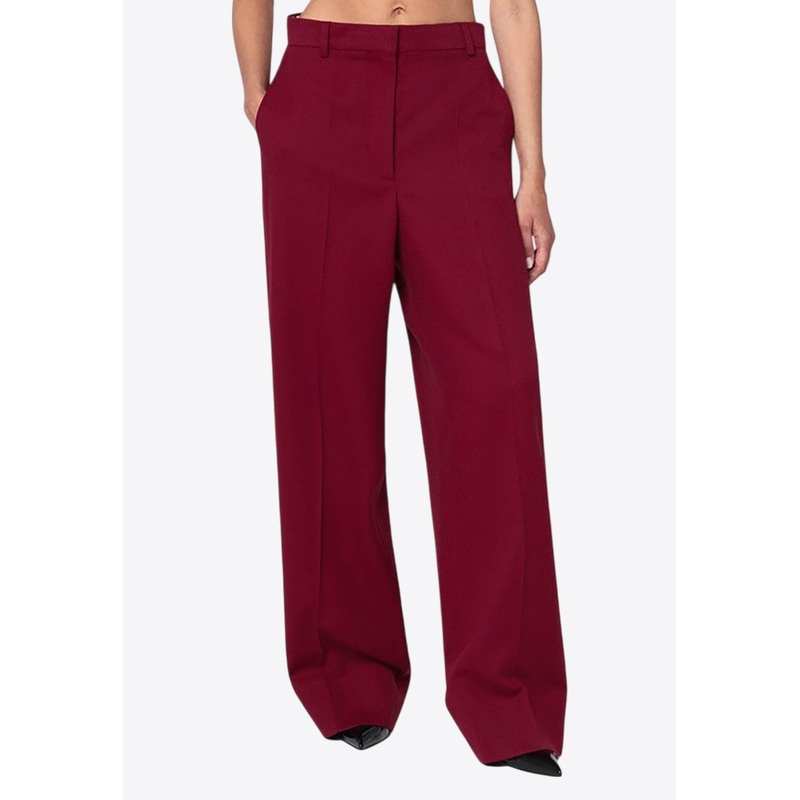 Wide-Leg Wool Tailored Pants