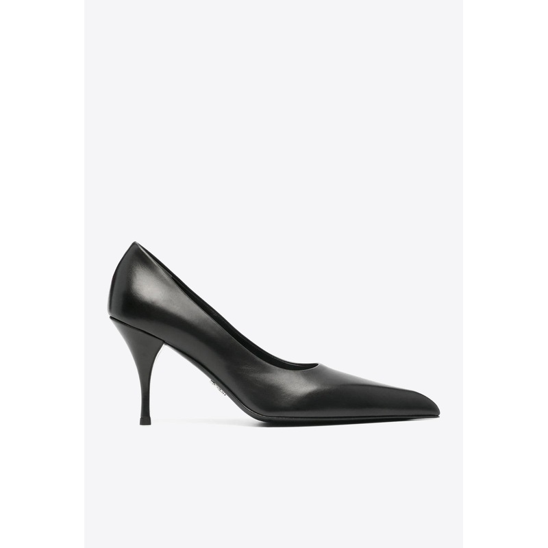 85 Pointed-Toe Calf Leather Pumps