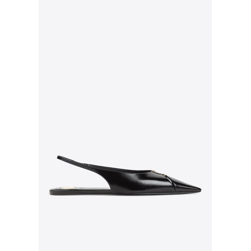 Babylone Calf Leather Slingback Flats