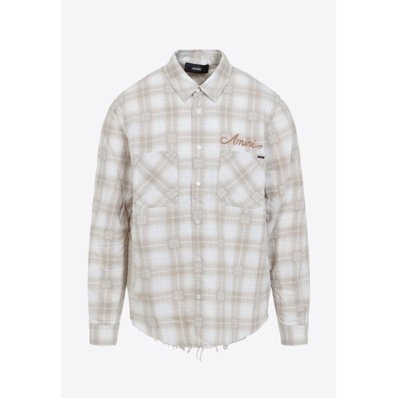 Checked Bandana-Patch Shirt