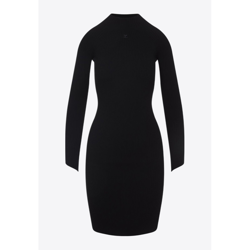 Circle Rib Knit Mini Dress