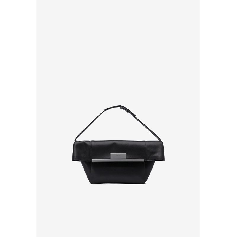 Clasp Leather Shoulder Bag