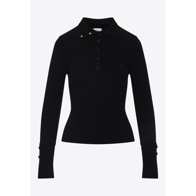 Classic Ribbed Polo Top