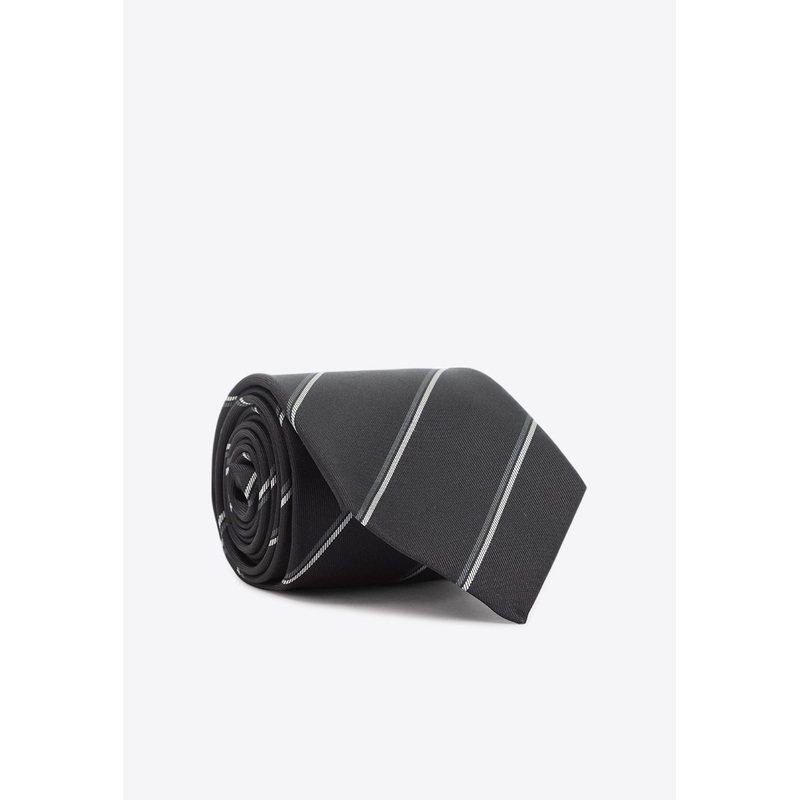 Diagonal Striped Silk Tie