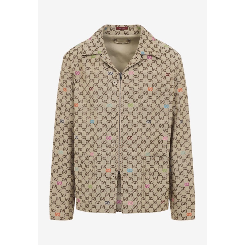 GG Logo Zip-Up Overshirt