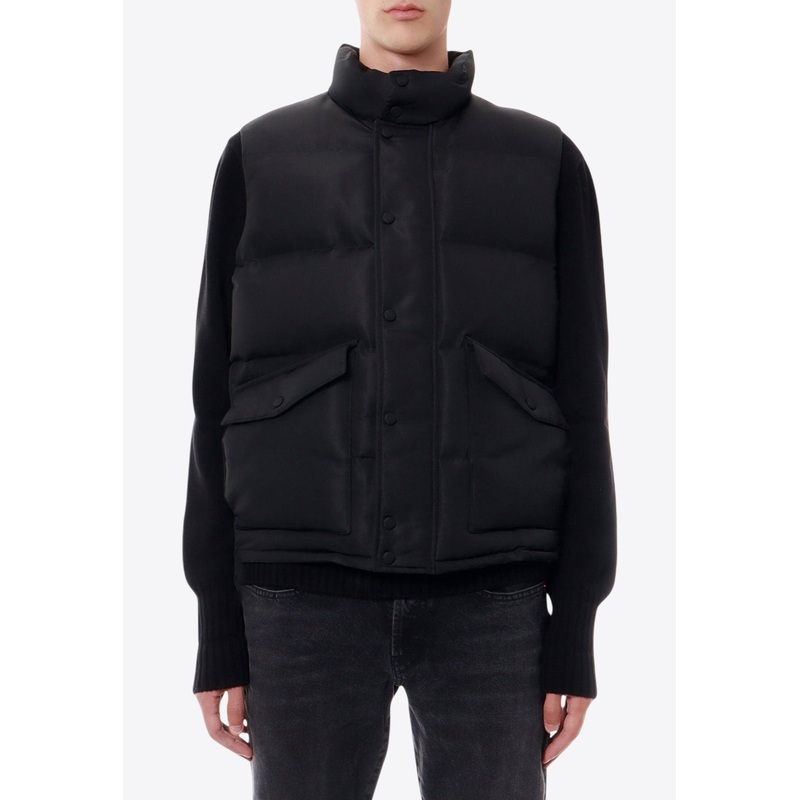 Graffiti Logo Print Puffer Vest