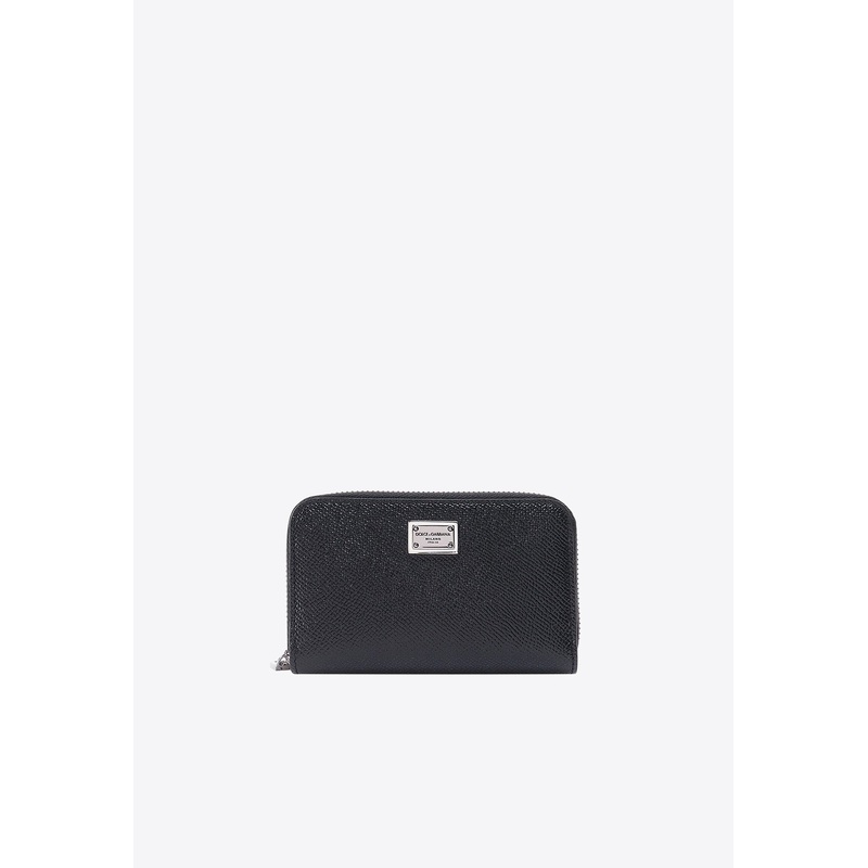 Logo-Plaque Leather Wallet