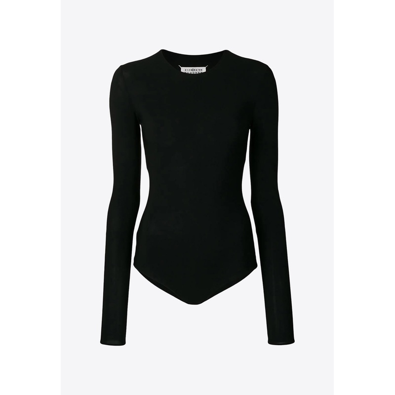 Long-Sleeved Ribbed Bodysuit