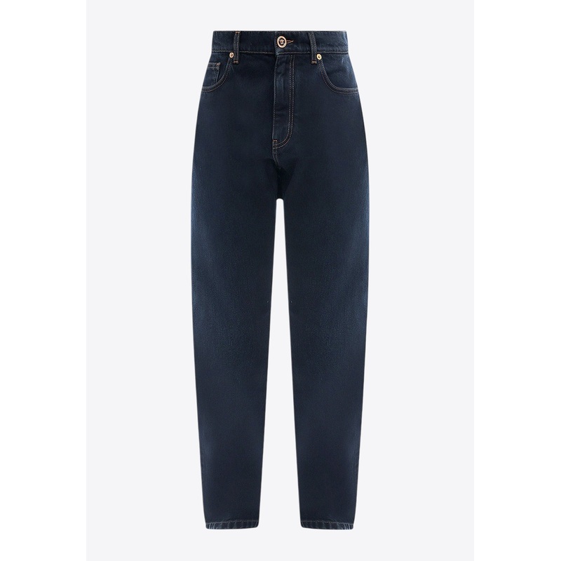 Medusa Buckle Slim Jeans