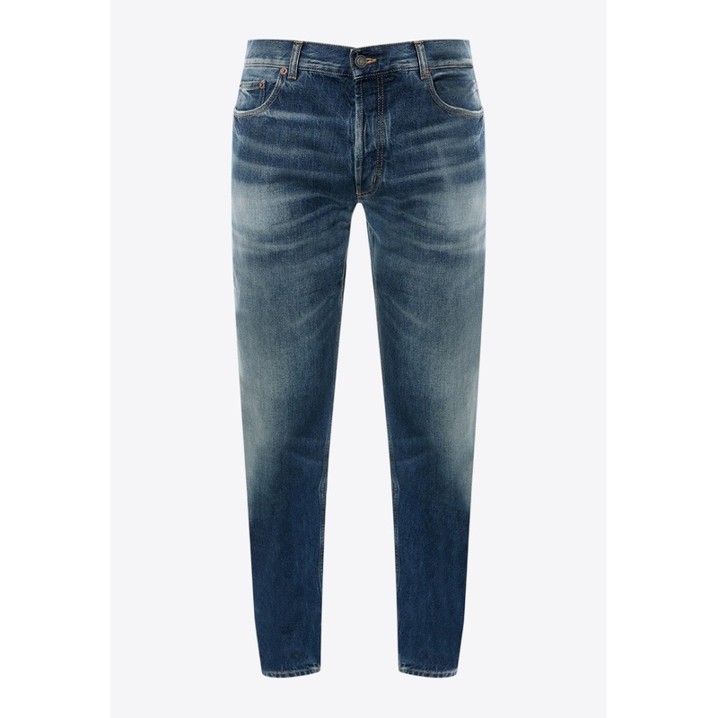 Mid-Rise Straight-Leg Jeans