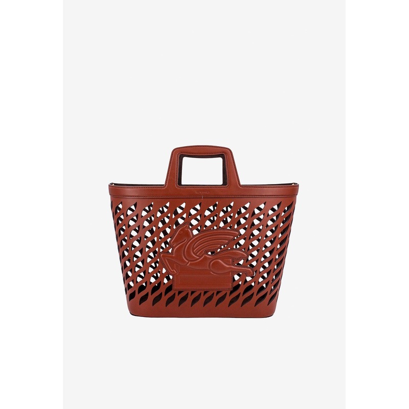 Pegaso Perforated Leather Top Handle Bag