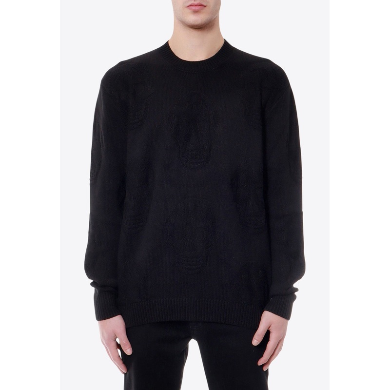 Skull Knitted Crewneck Sweater