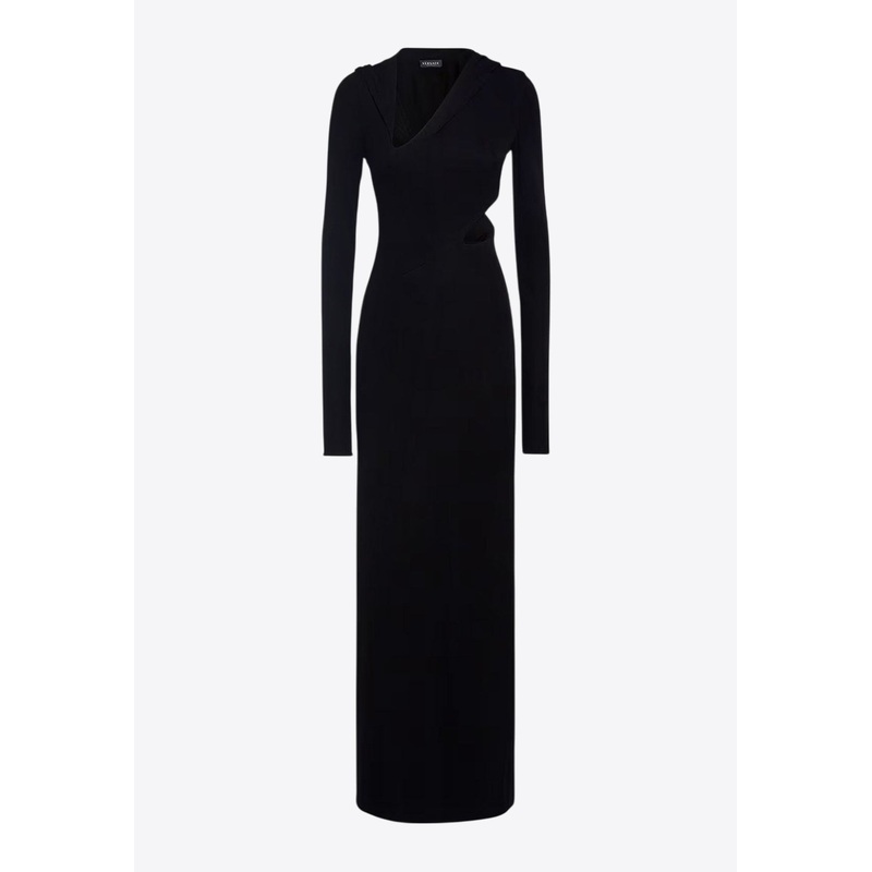 Slashed Hoodie Maxi Dress