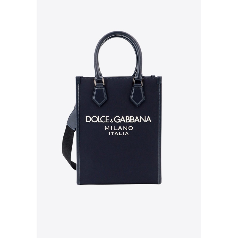 Small Embossed-Logo Top Handle Bag