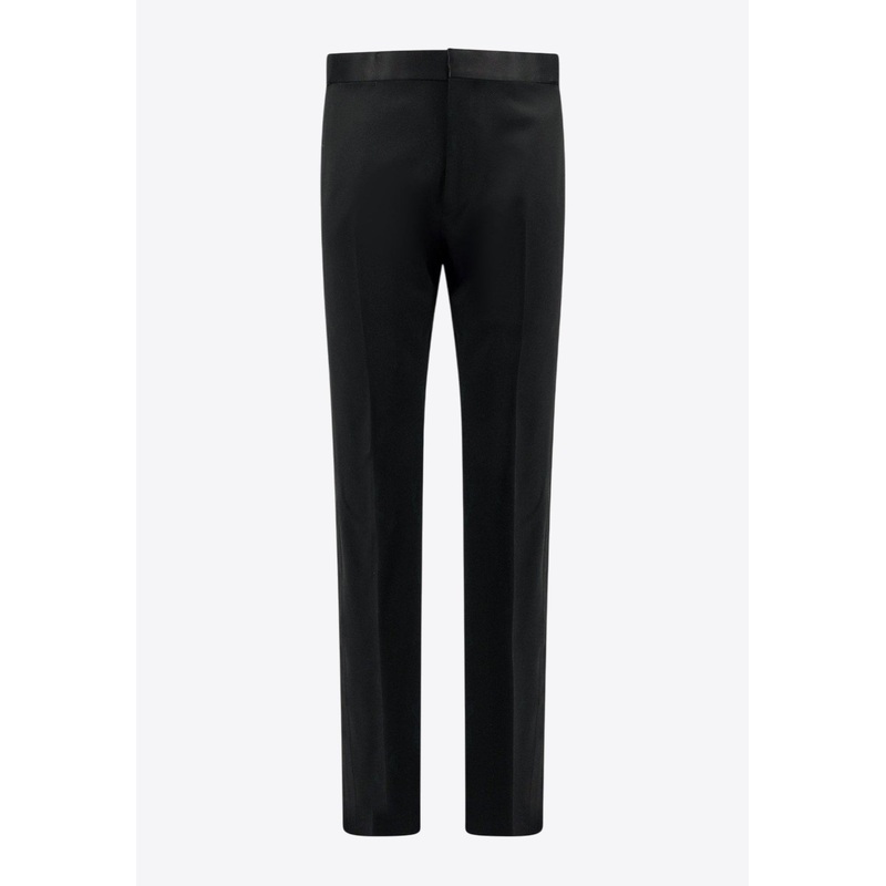 Straight-Leg Wool Blend Pants